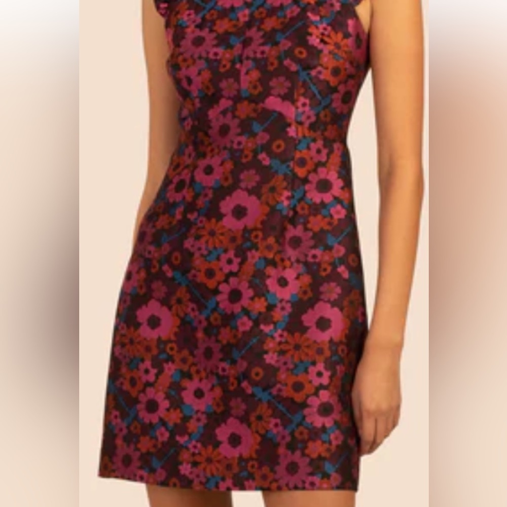 Trina Turk Davis Dress Burgundy Floral Print - Picture 10 of 12